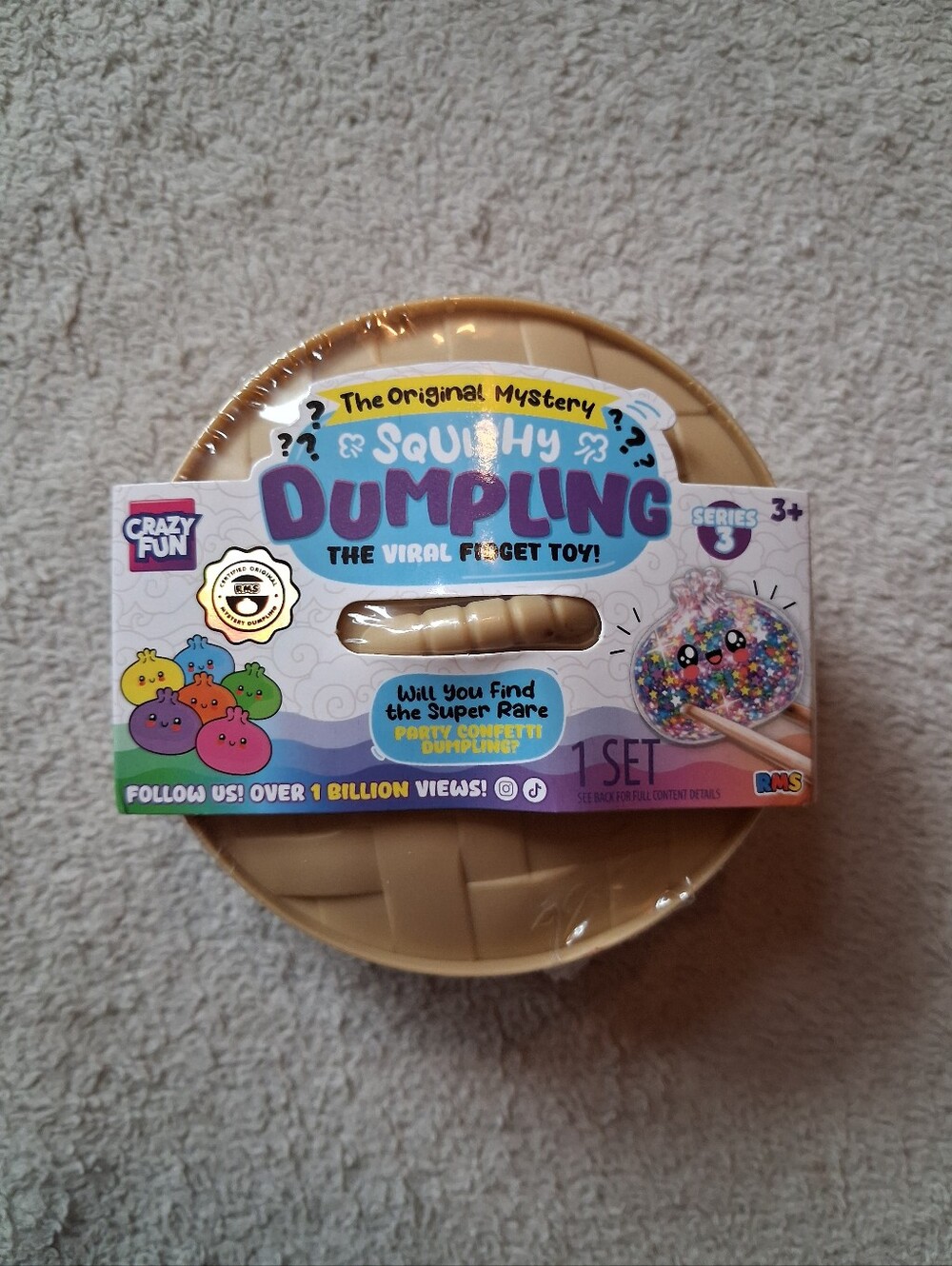RMS Mystery Squishy Dumpling Viral Fidget Toy - Party Confetti